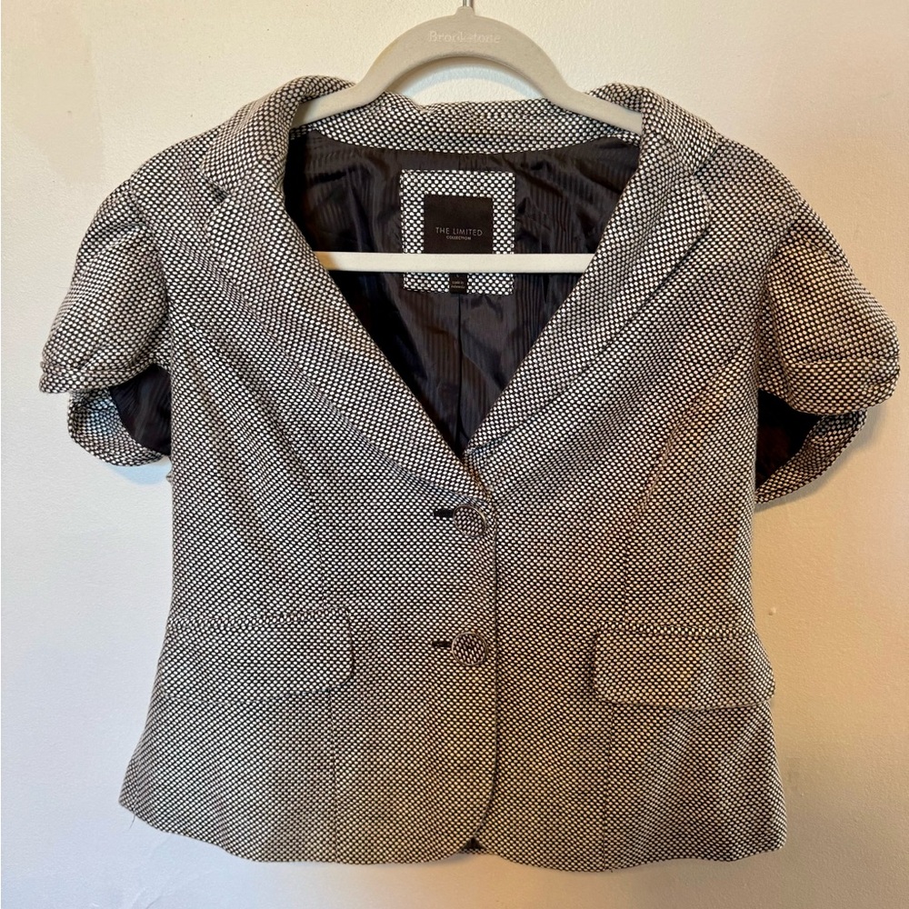 The Limited Black and White Blazer with Tailored Fit
